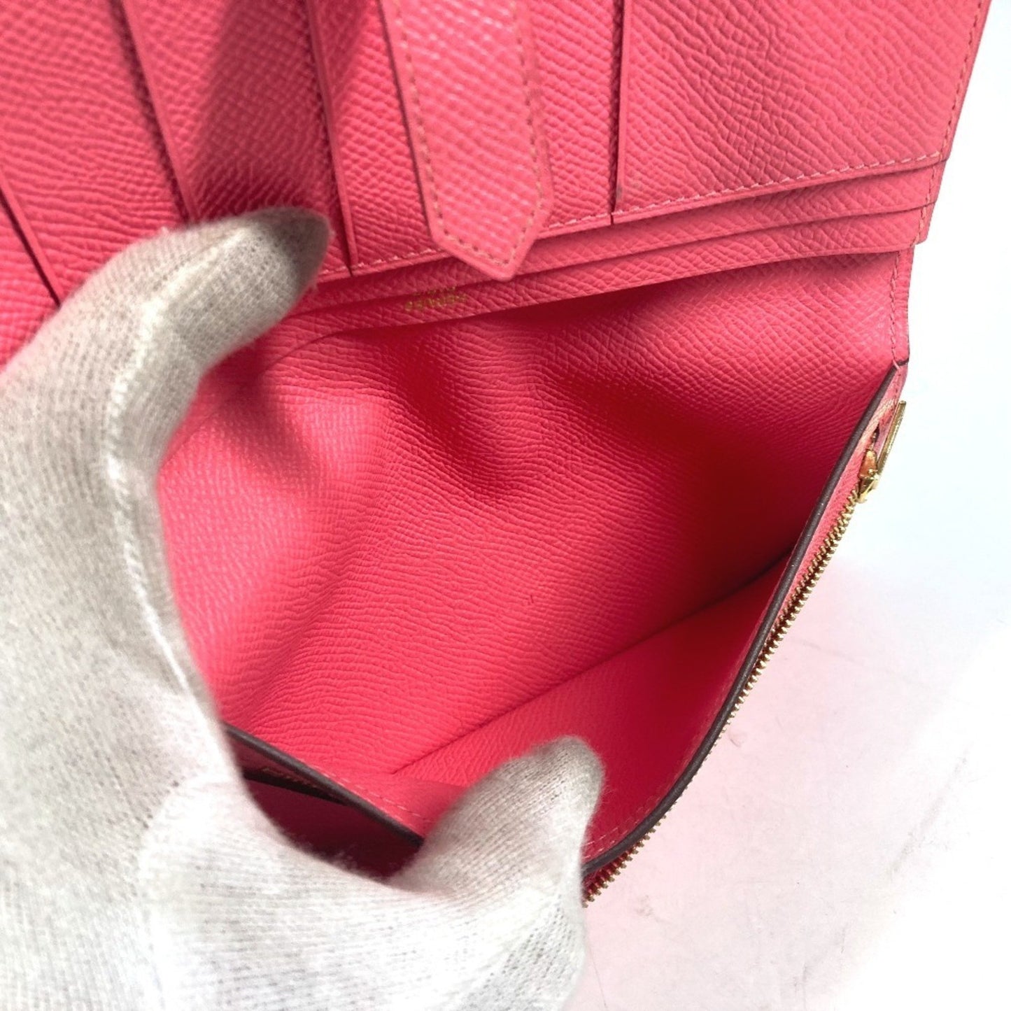 Hermès Béarn, Pink, Leather, wallet