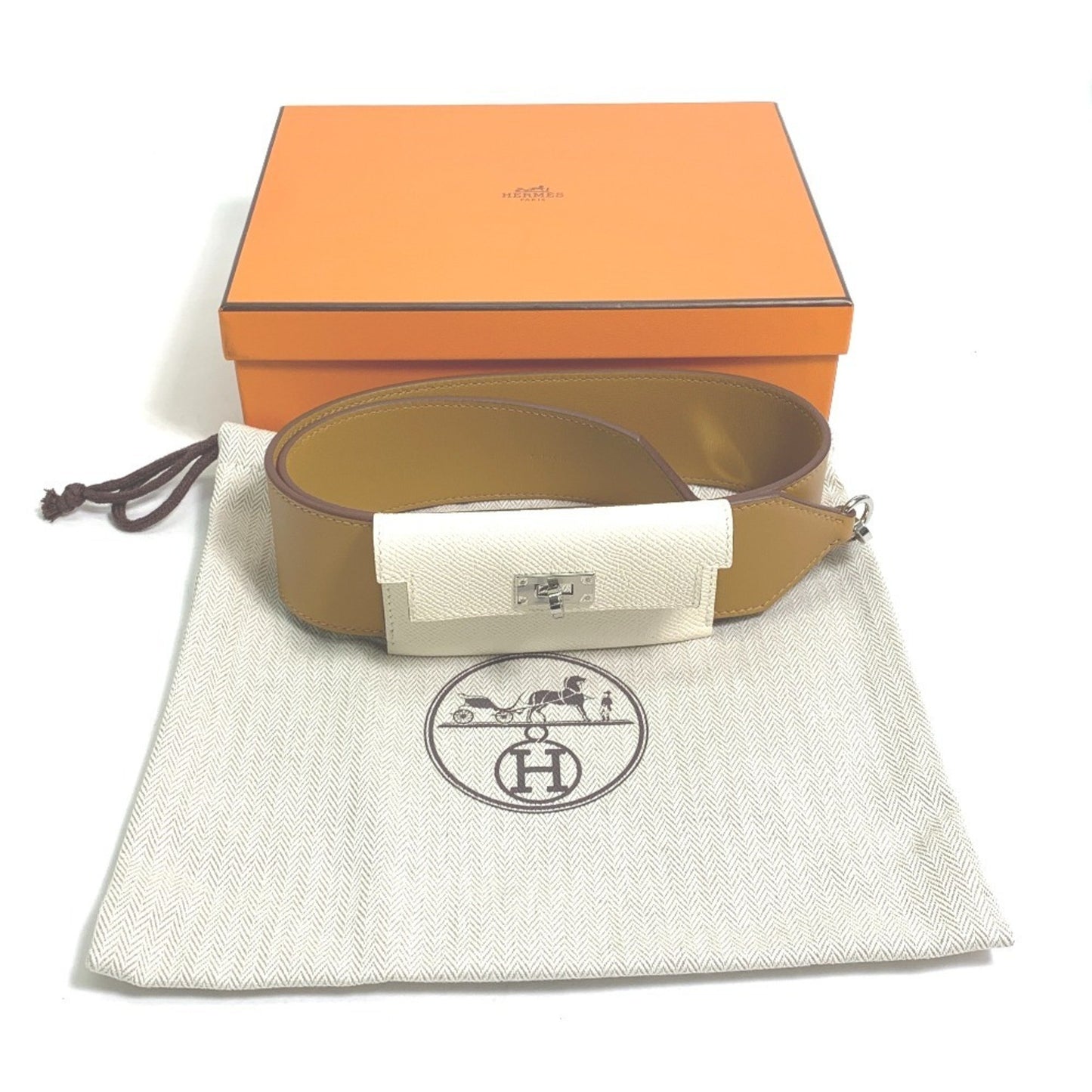 Hermès Kelly Clutch, Beige, Leather, wallet