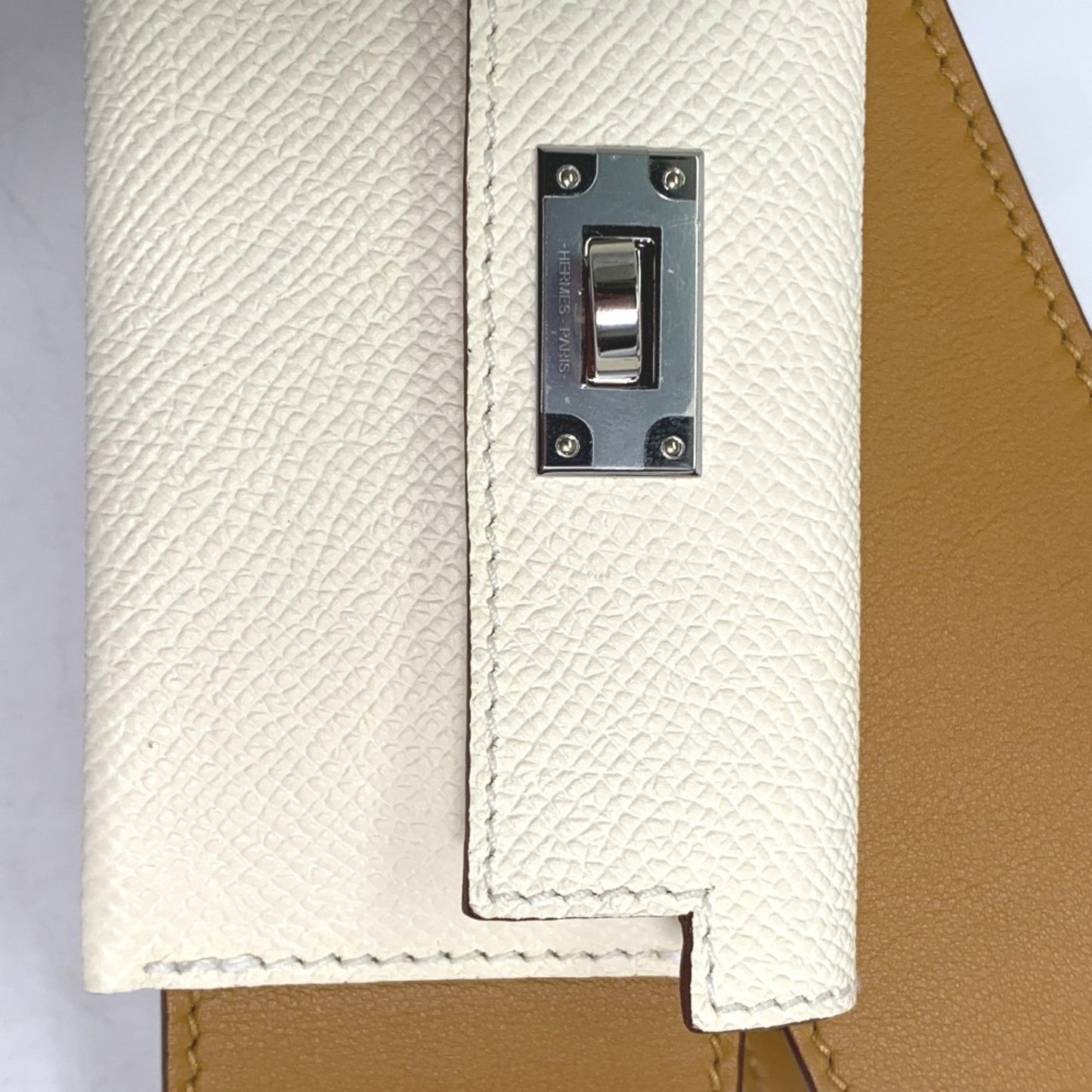Hermès Kelly Clutch, Beige, Leather, wallet