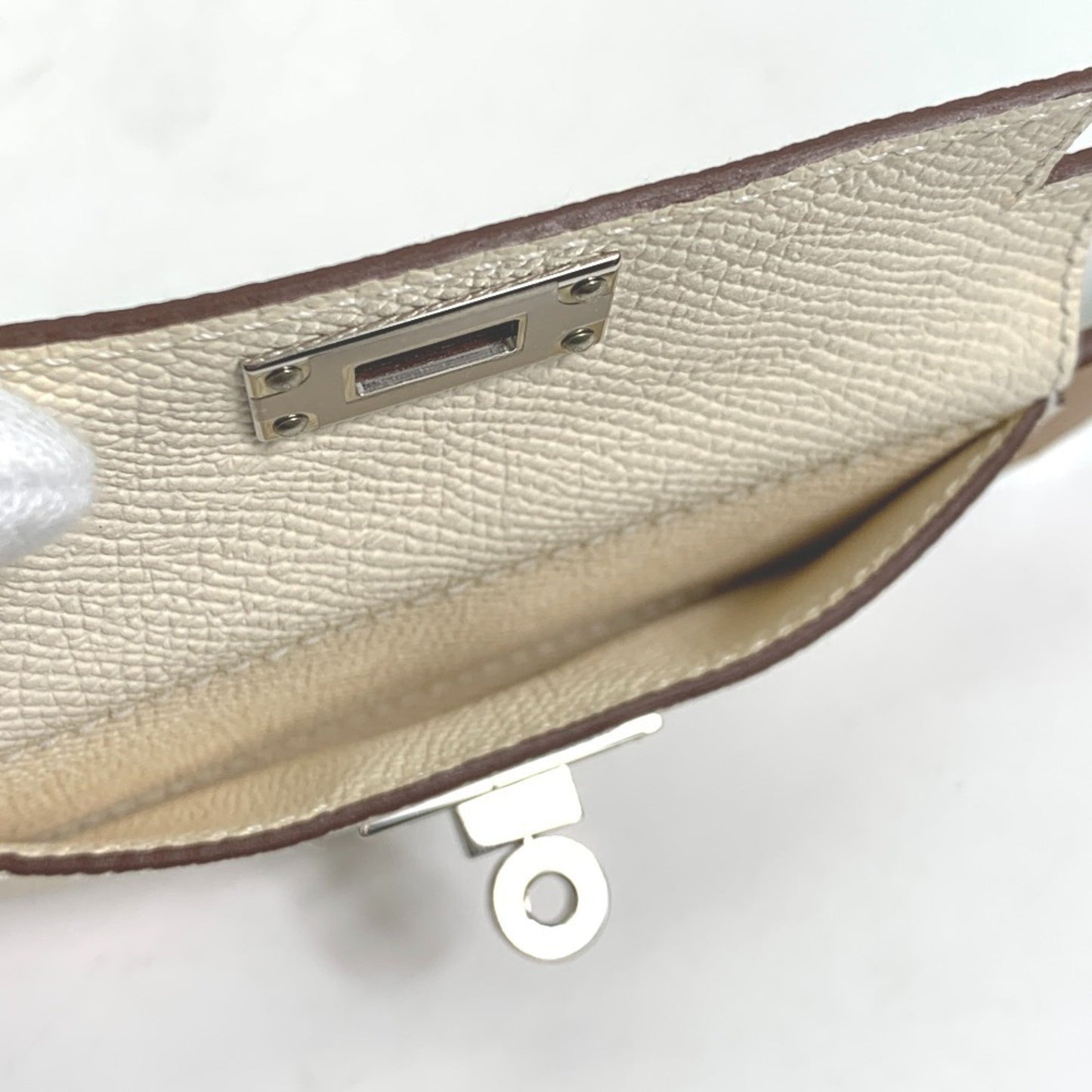 Hermès Kelly Clutch, Beige, Leather, wallet