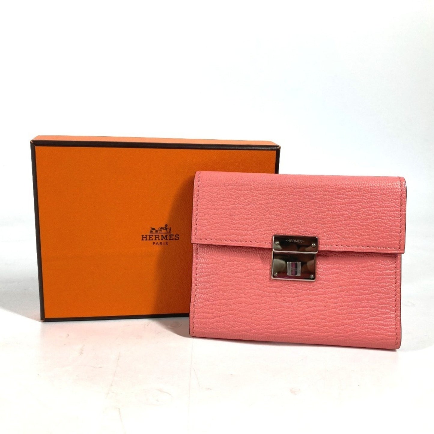 Hermès Clic Mini, Pink, Leather, wallet