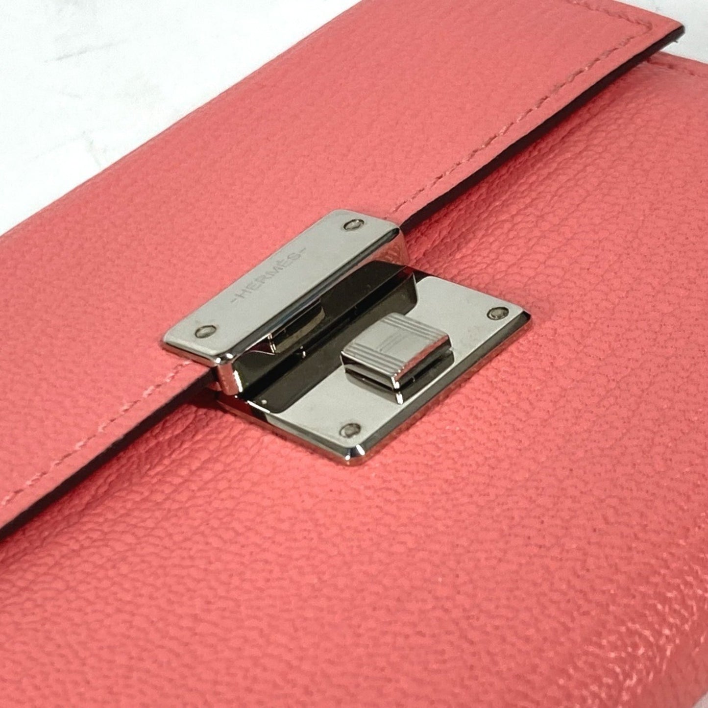 Hermès Clic Mini, Pink, Leather, wallet