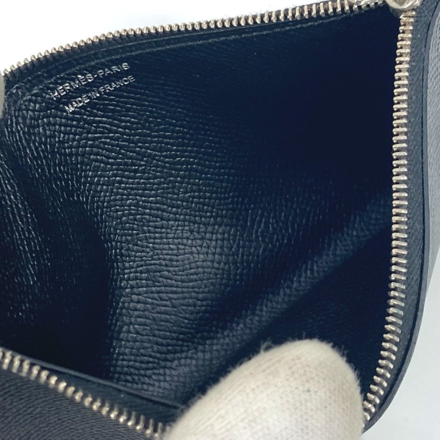 Hermès Passant, Black, Leather, wallet