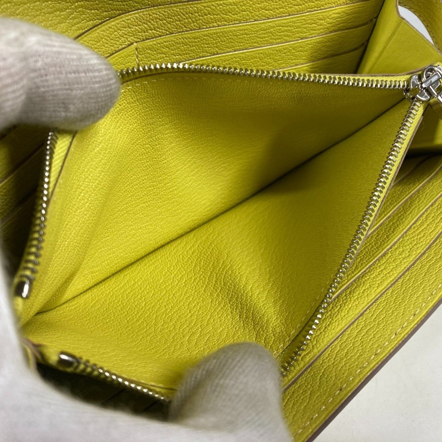 Hermès Kelly, Yellow, Leather, wallet