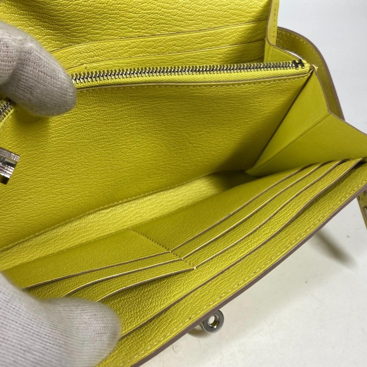 Hermès Kelly, Yellow, Leather, wallet