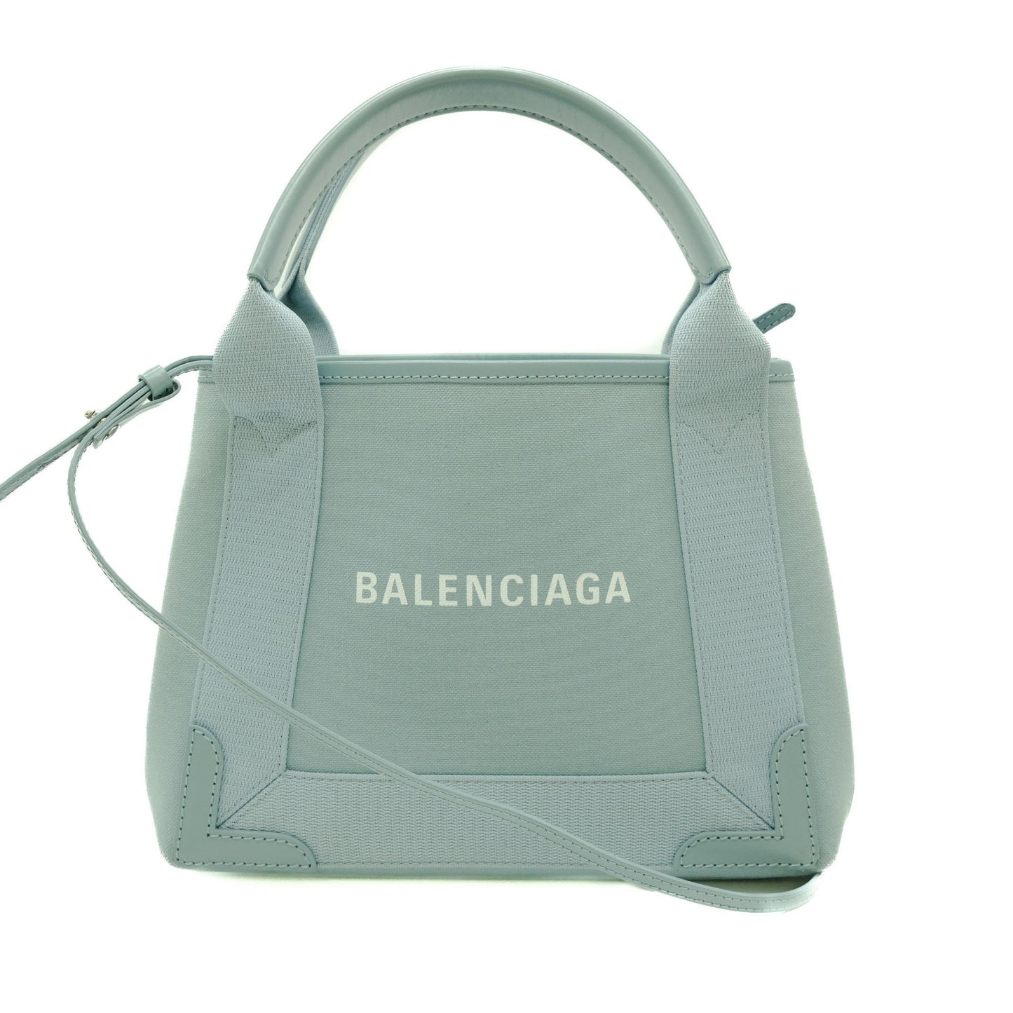 Balenciaga Navy Cabas, Blue, Canvas, handbag
