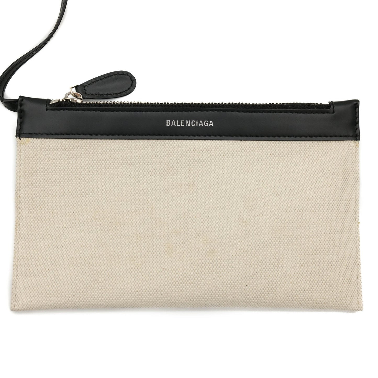 Balenciaga Navy Cabas, Beige, Canvas, handbag