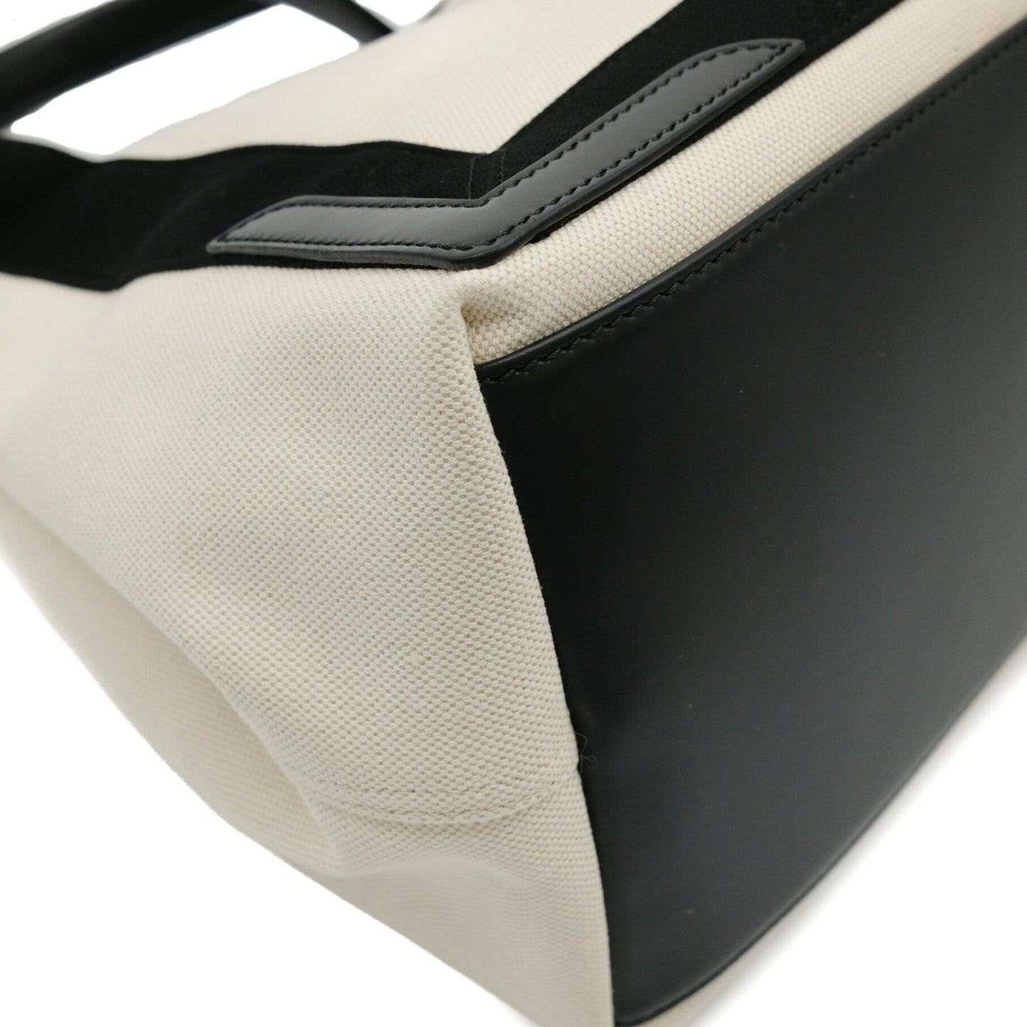 Balenciaga Navy Cabas, Beige, Canvas, handbag
