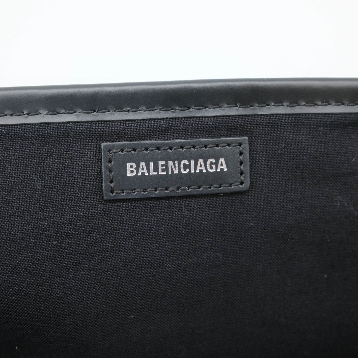 Balenciaga Navy Cabas, Beige, Canvas, handbag