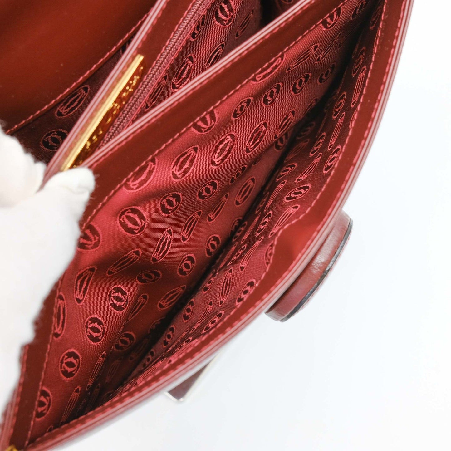 Cartier Must de Cartier, Burgundy, Leather, shoulder