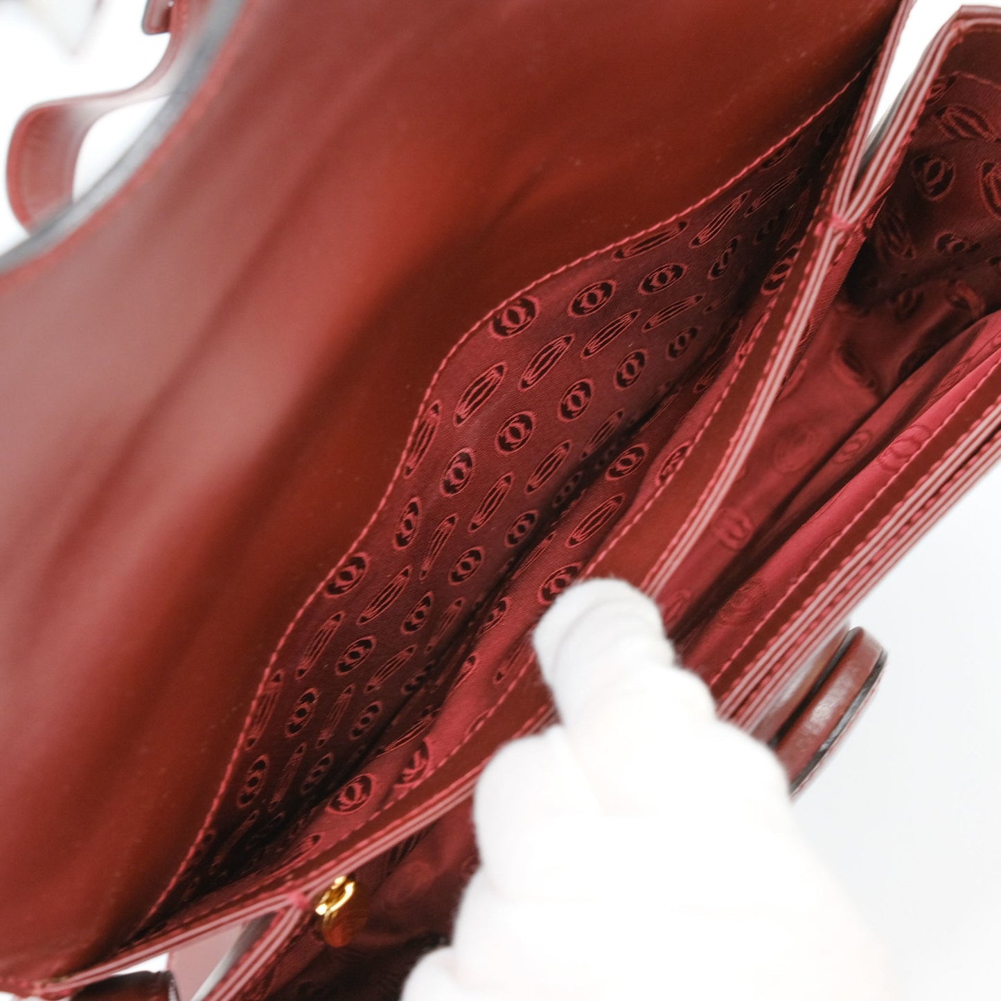 Cartier Must de Cartier, Burgundy, Leather, shoulder