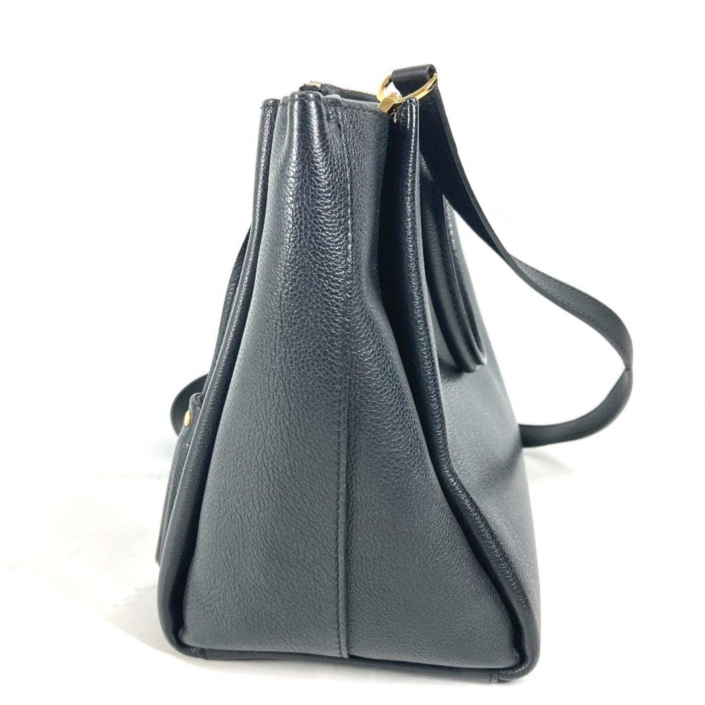 Louis Vuitton Lockmeto, Black, Leather, handbag