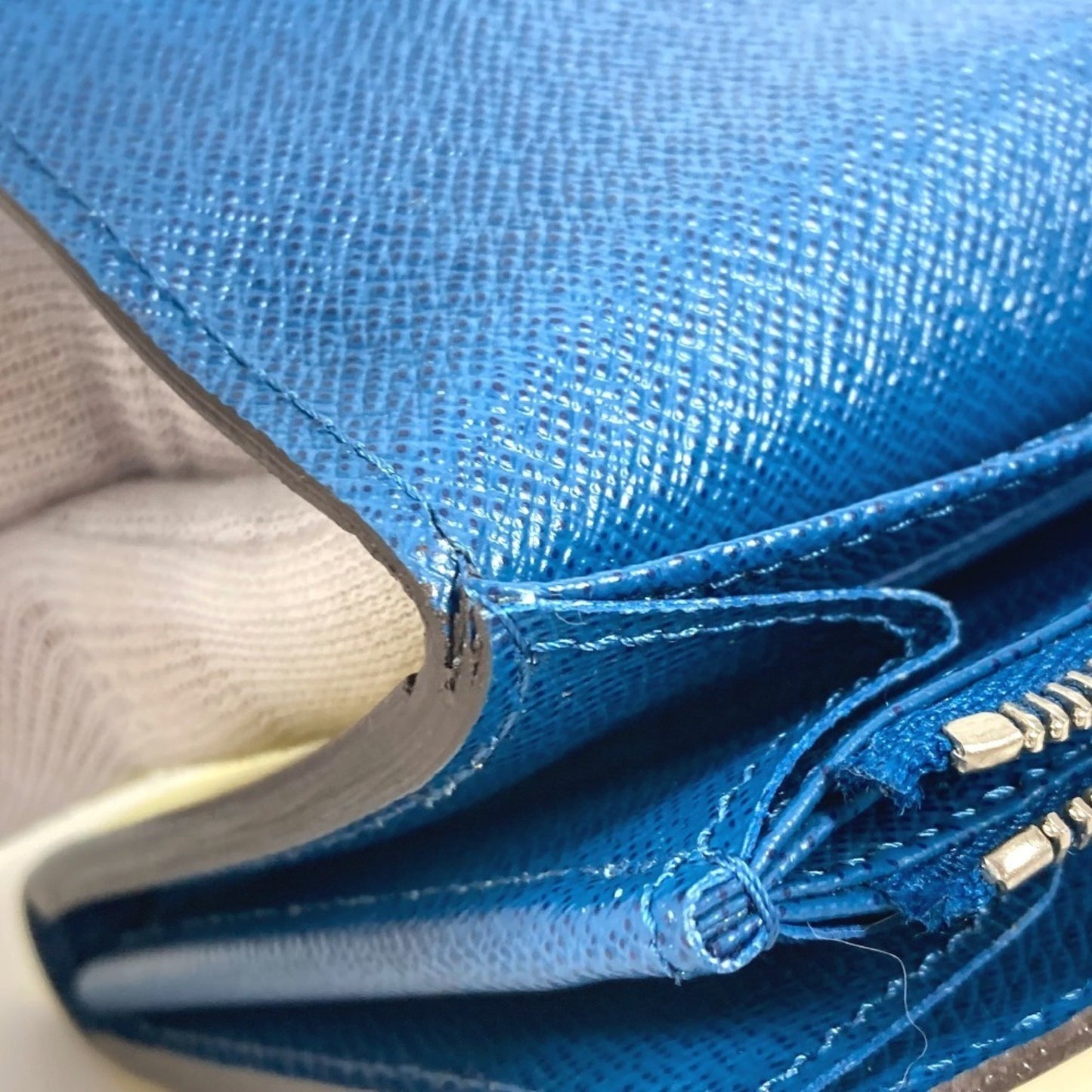 Louis Vuitton Portefeuille Sarah, Navy, Leather, wallet