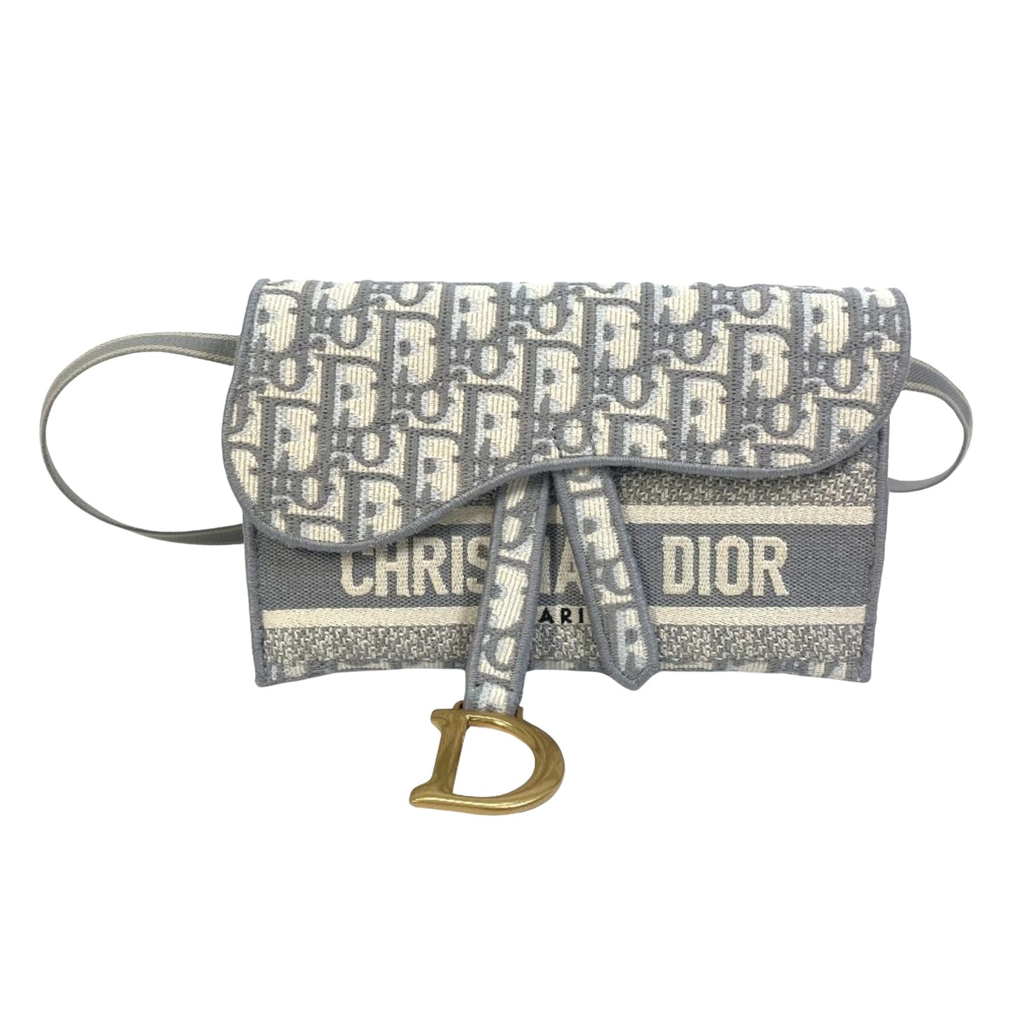 Dior Saddle Dior Oblique, Grey, Canvas, shoulder