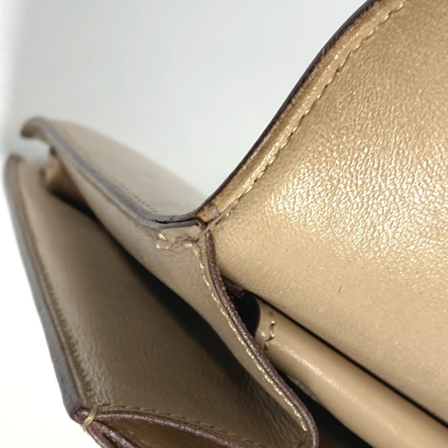 Hermès, Beige, Leather, clutch