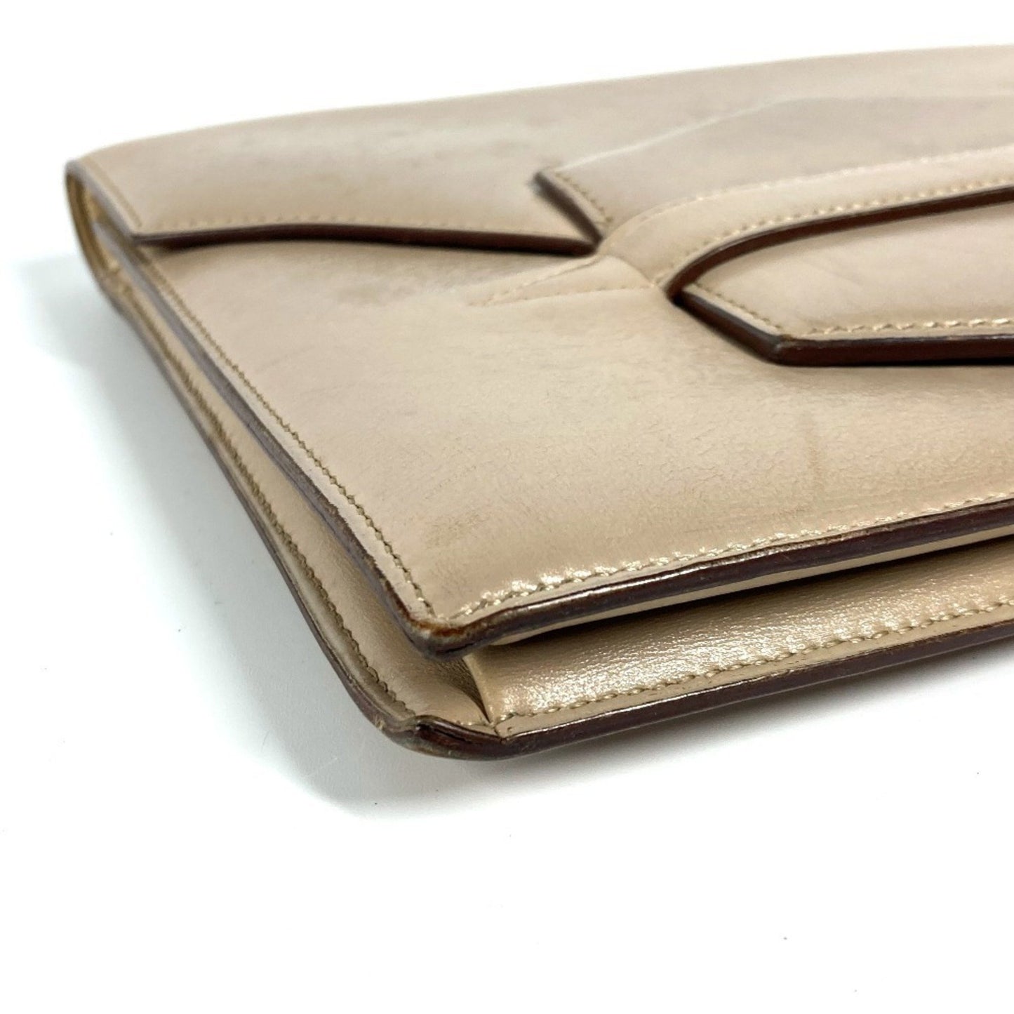Hermès, Beige, Leather, clutch