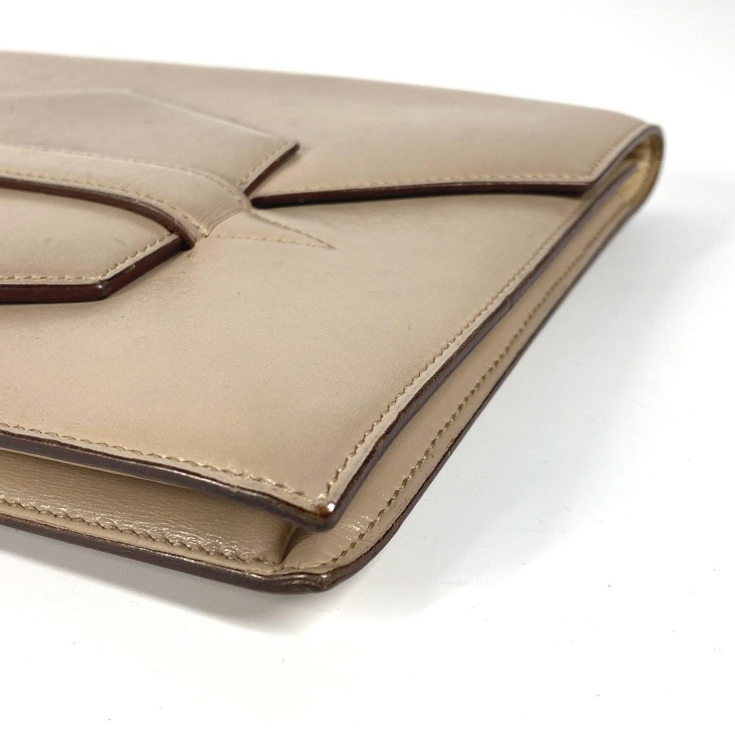 Hermès, Beige, Leather, clutch