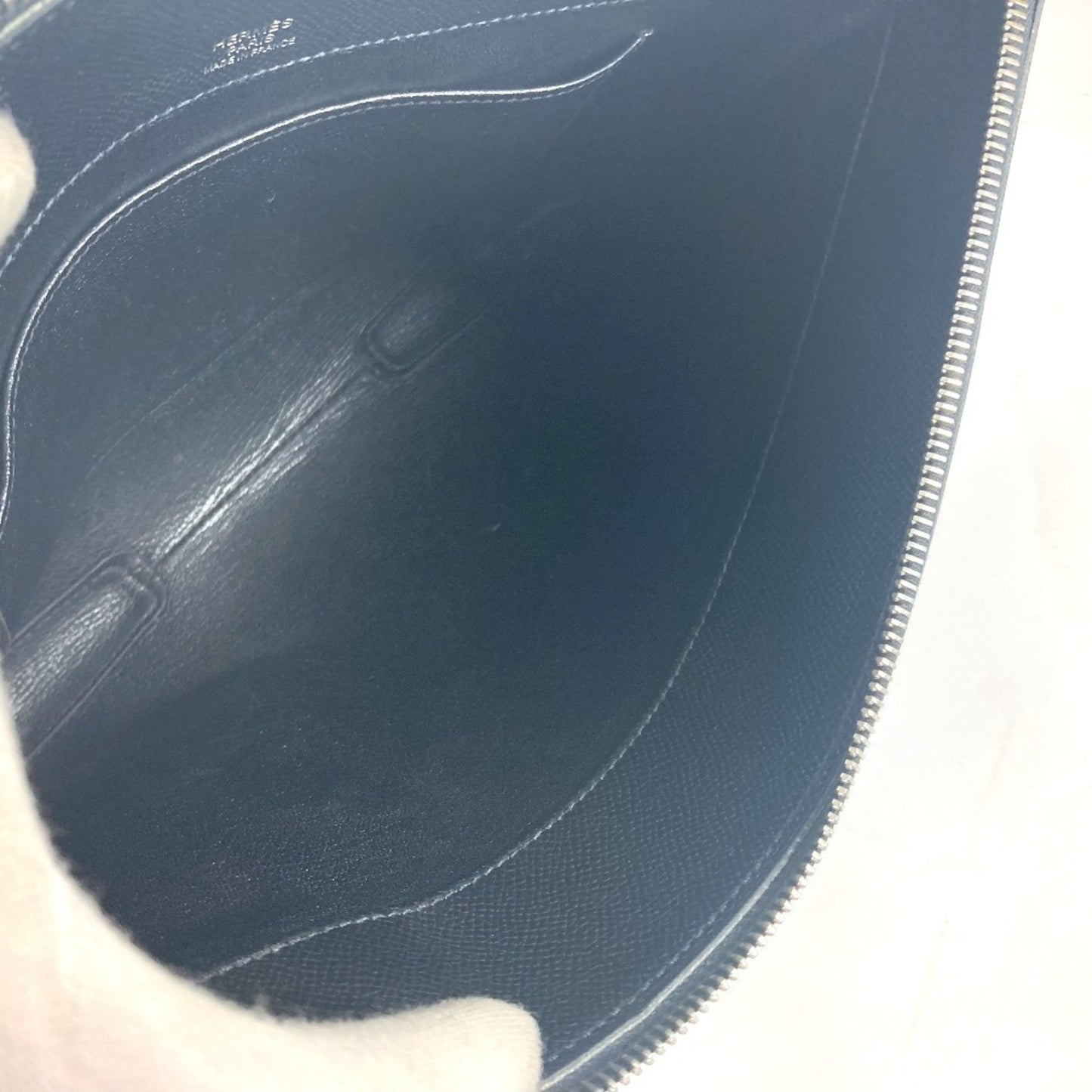 Hermès Cityhall, Black, Leather, clutch