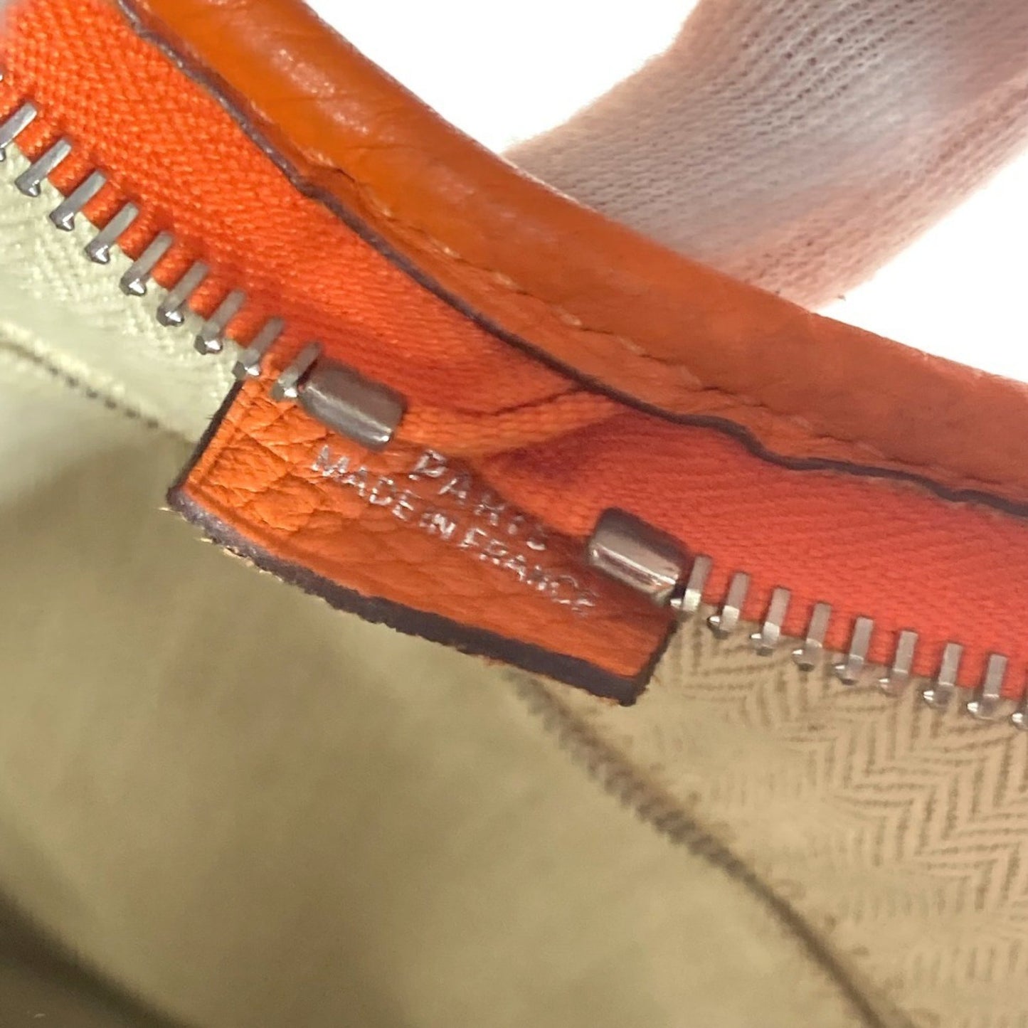 Hermès Massai, Orange, Leather, shoulder