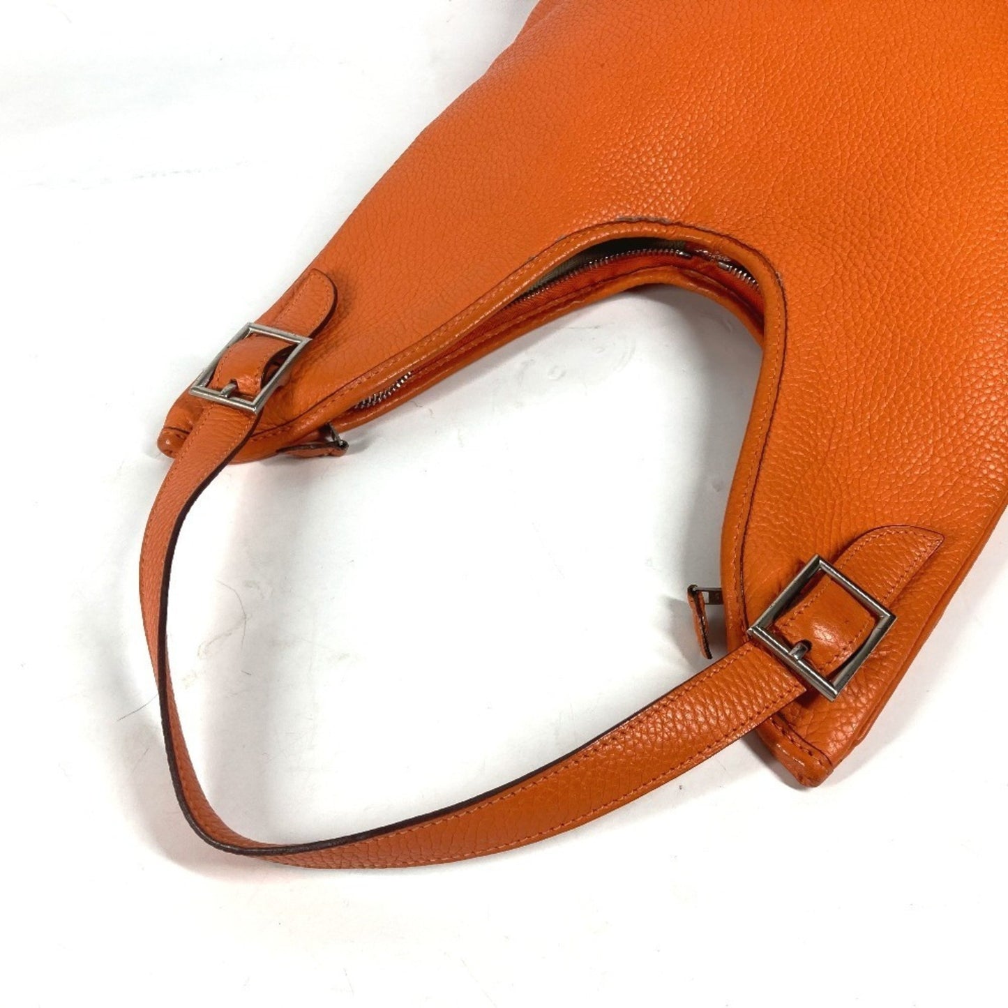 Hermès Massai, Orange, Leather, shoulder