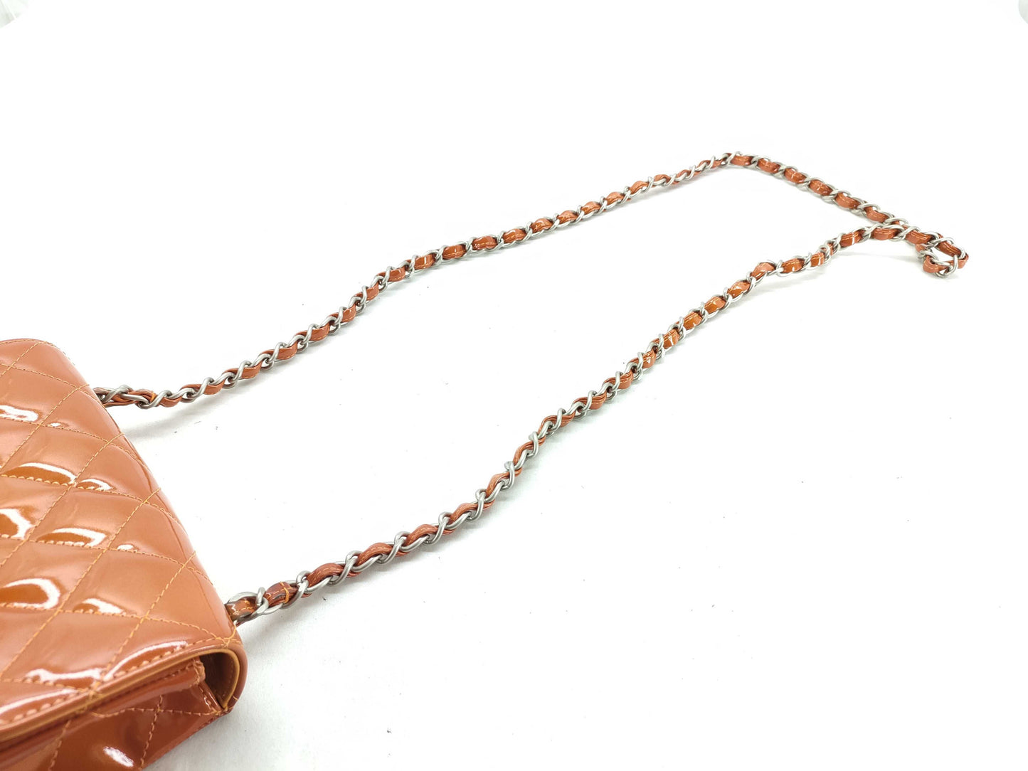 Chanel MINI FLAP BAG, Orange, Leather, shoulder