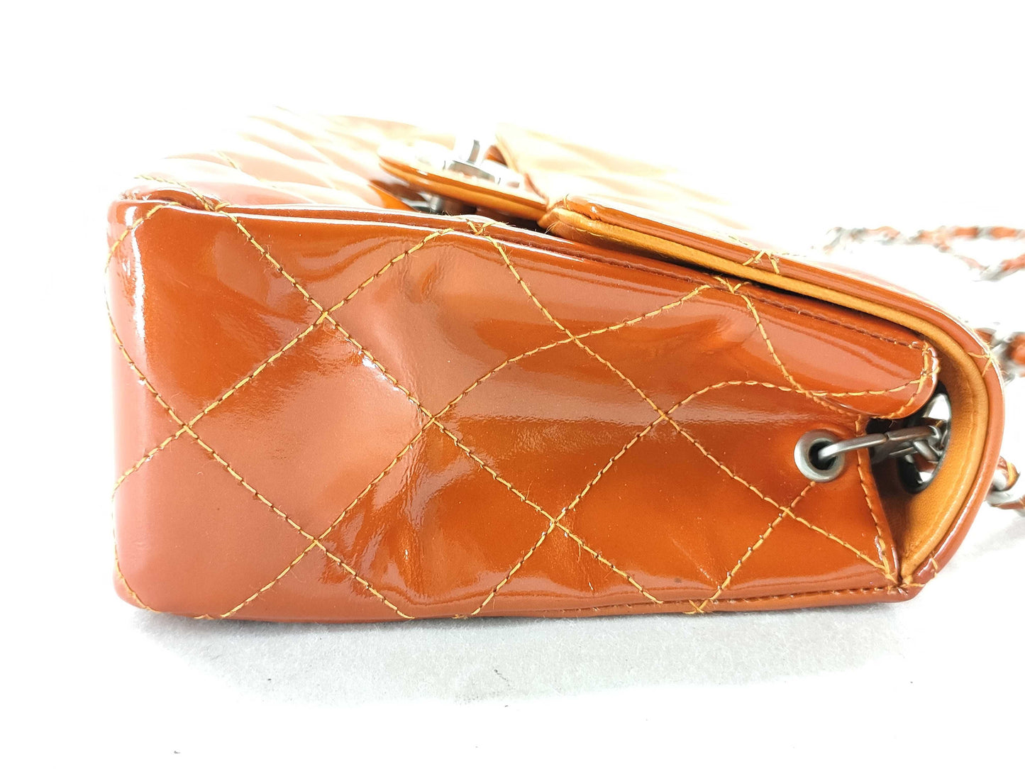 Chanel MINI FLAP BAG, Orange, Leather, shoulder