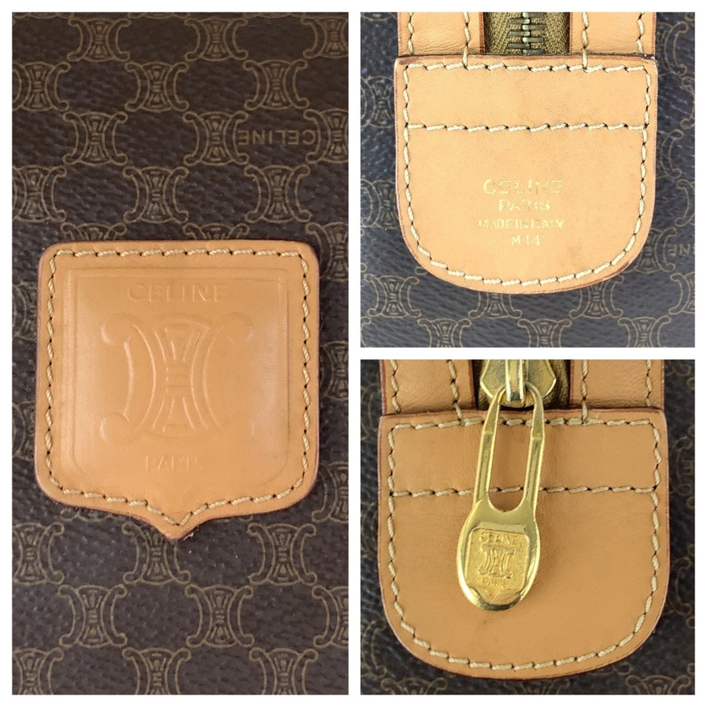 Céline Macadam, Brown, Canvas, handbag