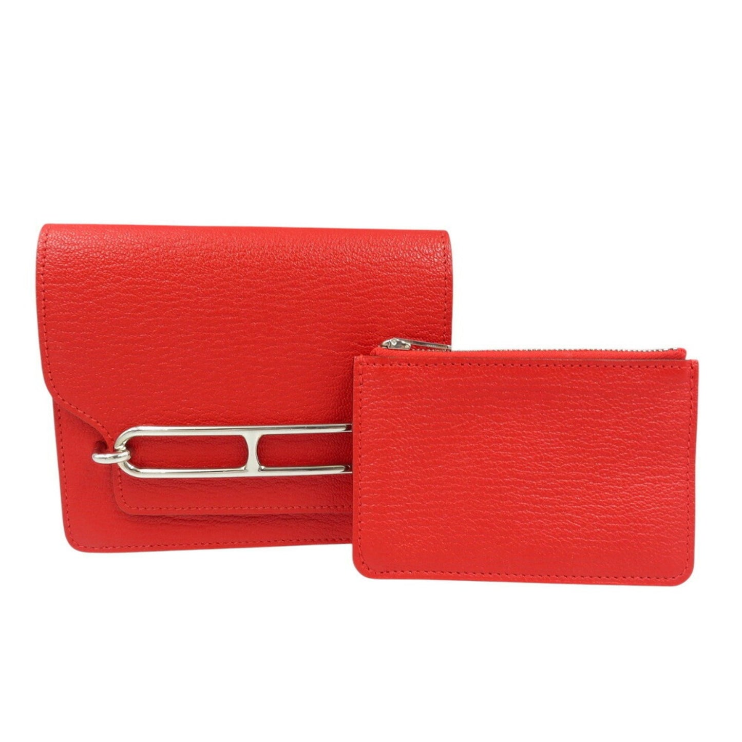 Hermès Roulis, Red, Leather, wallet