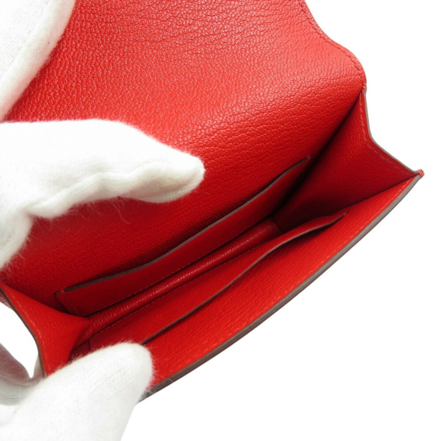 Hermès Roulis, Red, Leather, wallet
