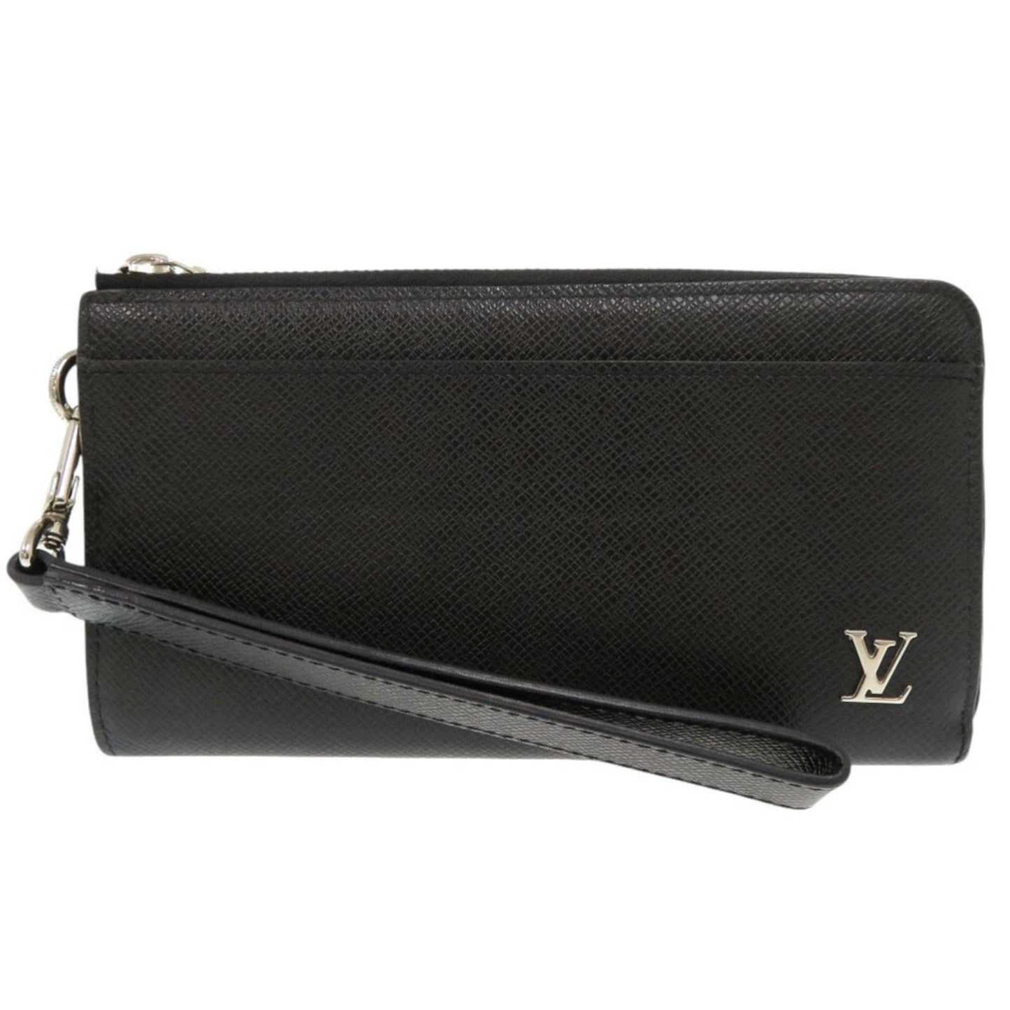 Louis Vuitton Zippy Dragonne, Black, Leather, wallet