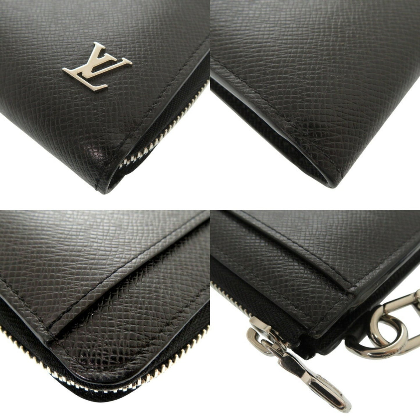 Louis Vuitton Zippy Dragonne, Black, Leather, wallet
