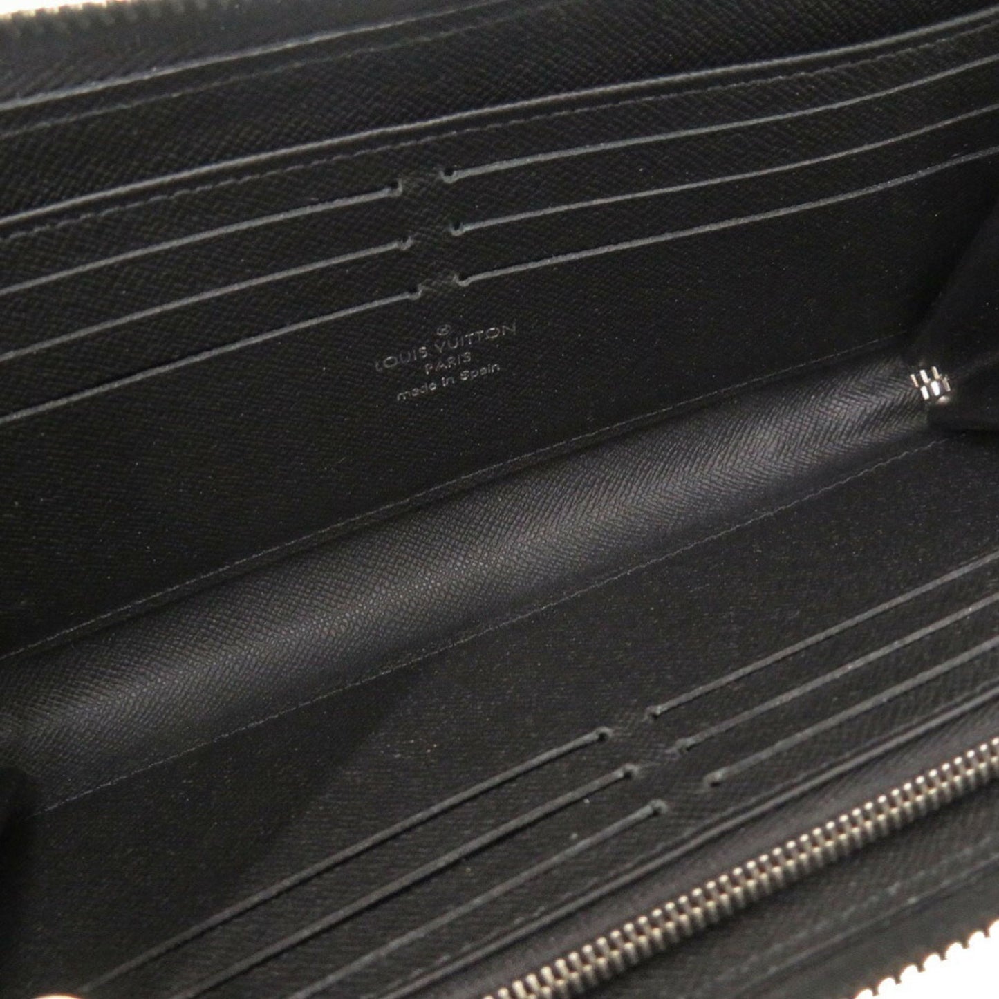 Louis Vuitton Zippy Dragonne, Black, Leather, wallet