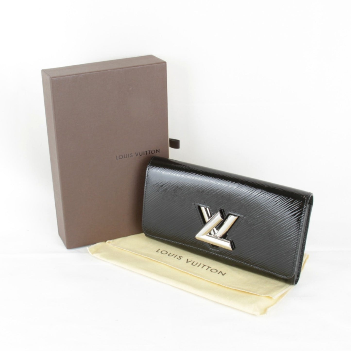 Louis Vuitton Twist, Black, Leather, wallet