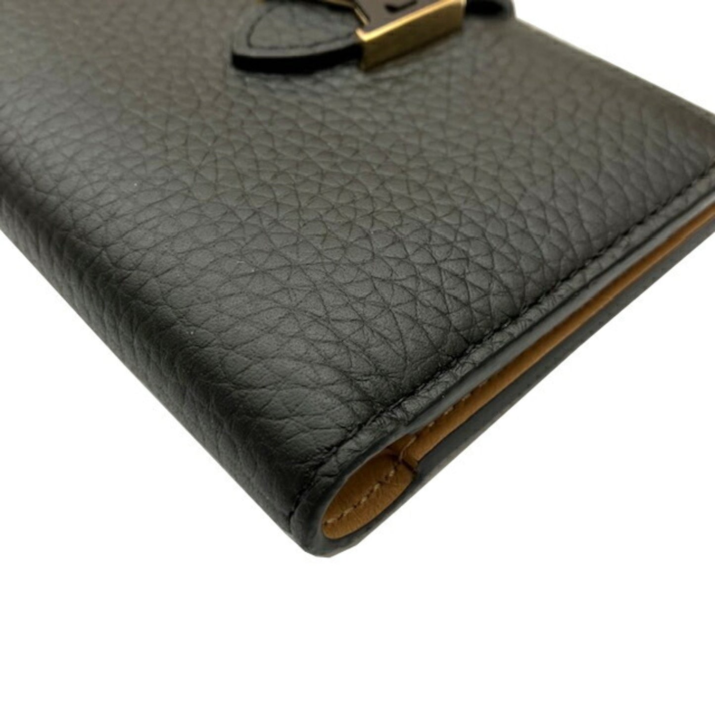 Louis Vuitton Portefeuille compact LV Vertical, Black, Leather, wallet