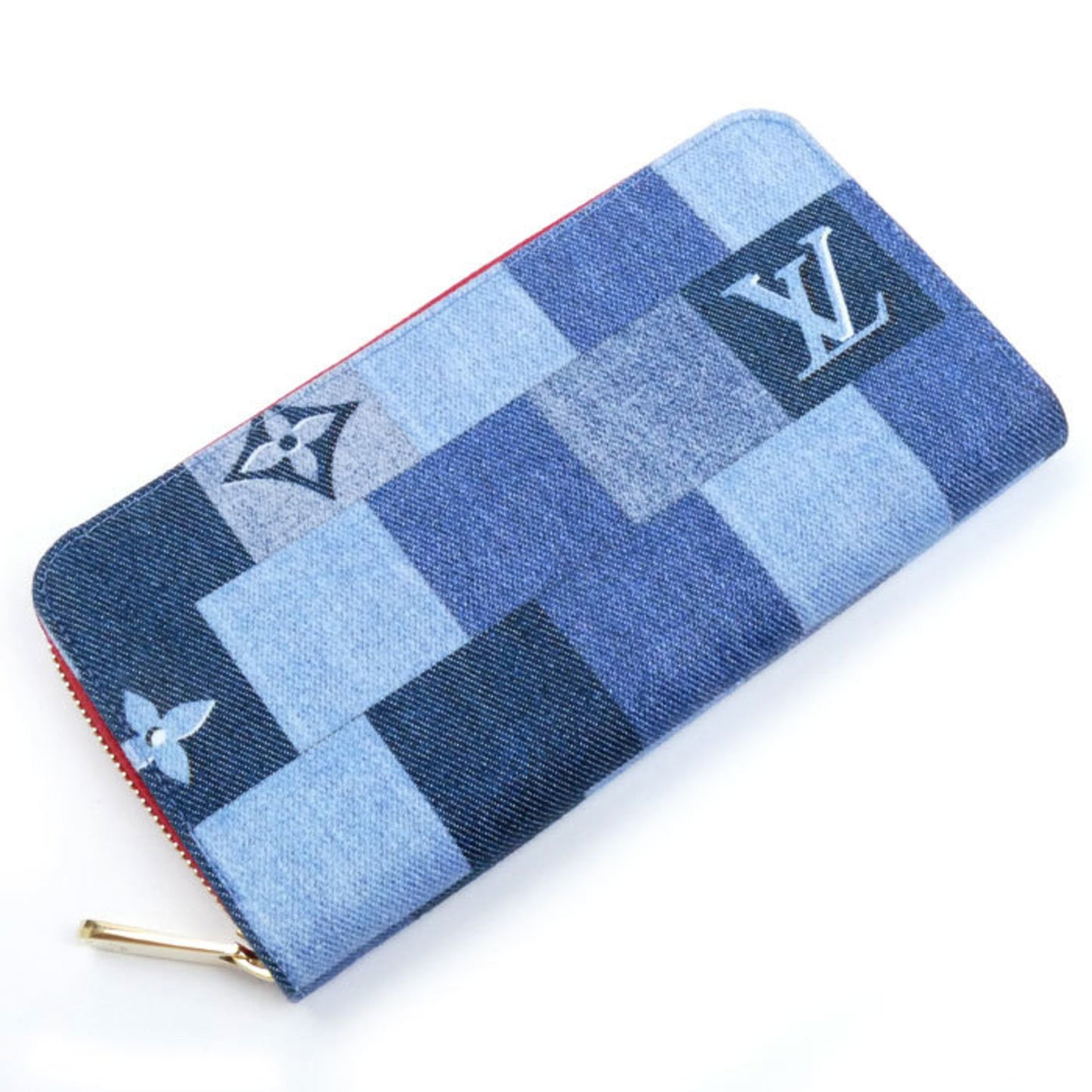 Louis Vuitton Zippy wallet, Blue, Denim - Jeans, wallet