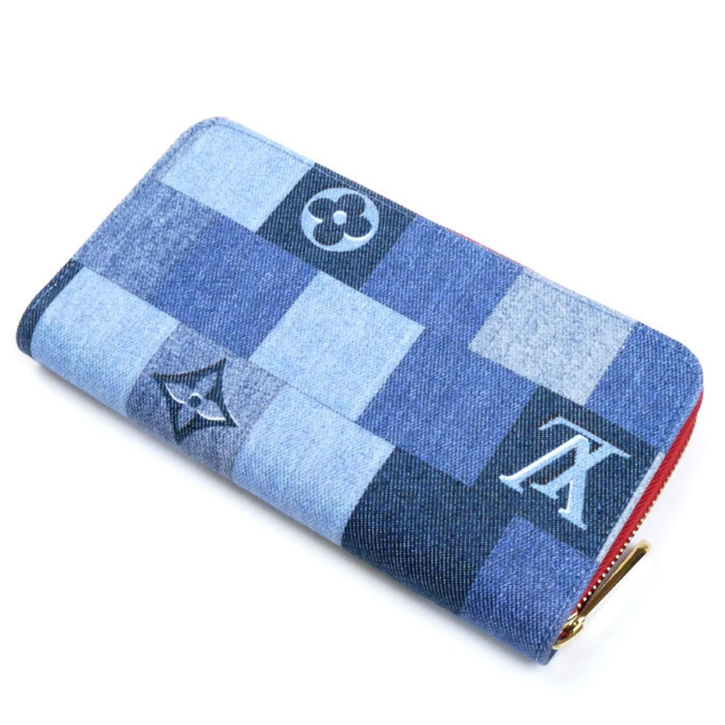Louis Vuitton Zippy wallet, Blue, Denim - Jeans, wallet