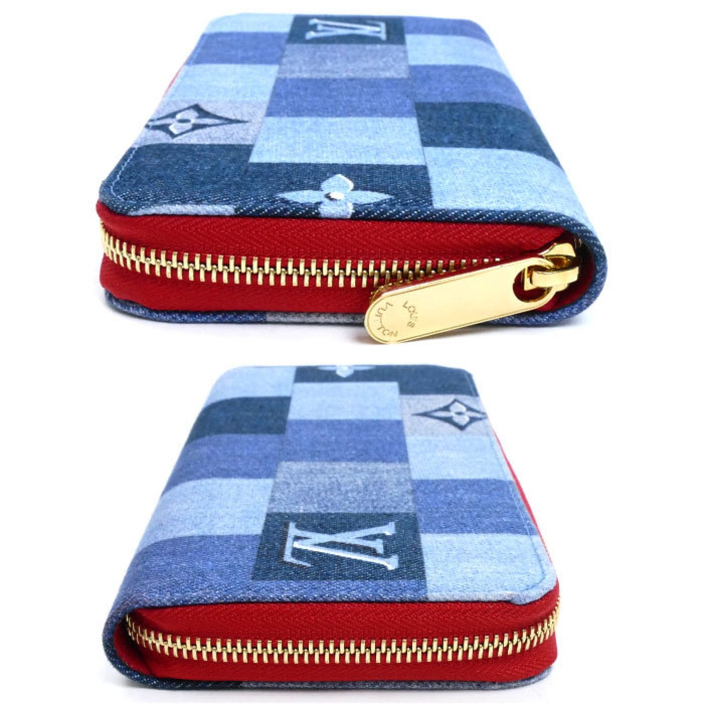 Louis Vuitton Zippy wallet, Blue, Denim - Jeans, wallet