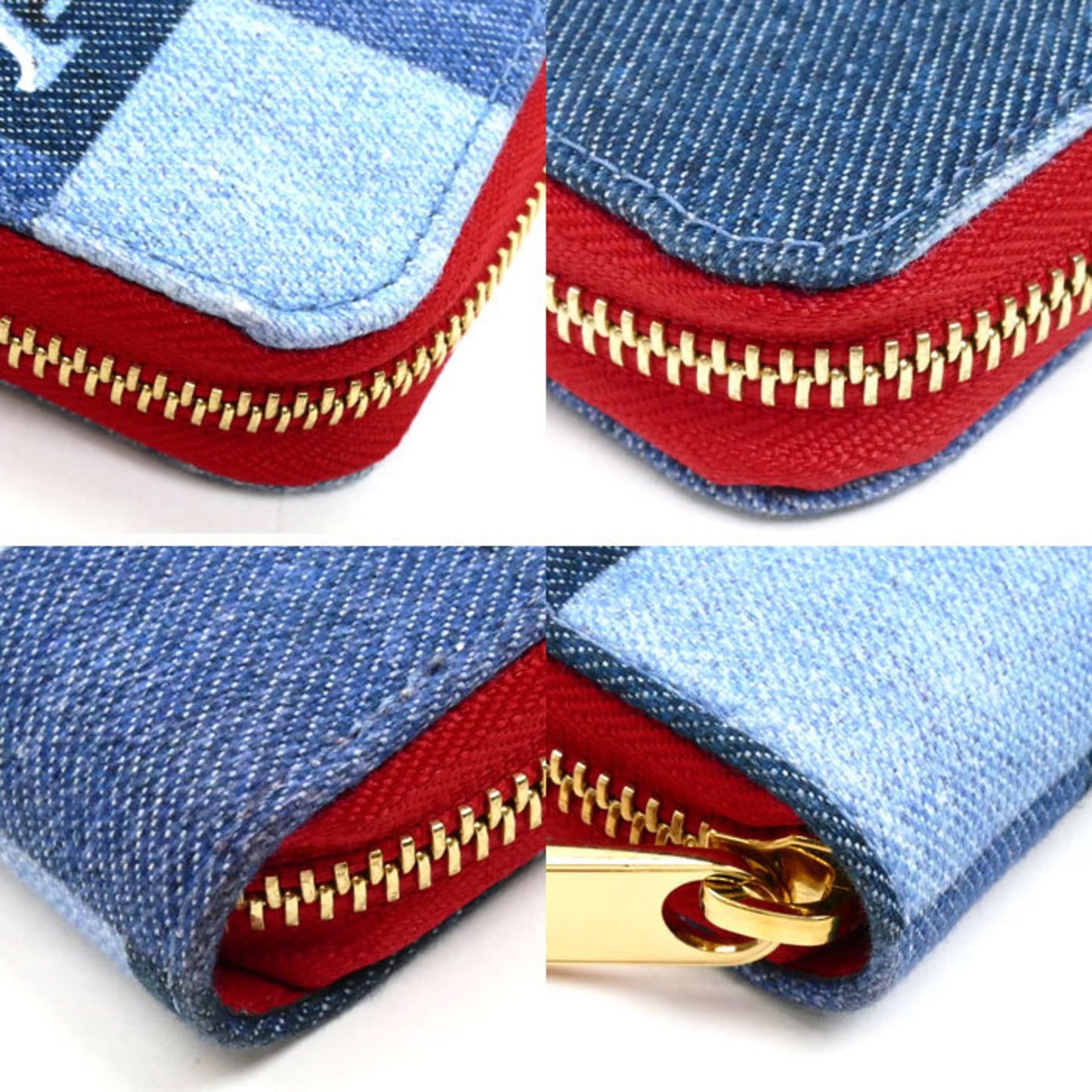 Louis Vuitton Zippy wallet, Blue, Denim - Jeans, wallet