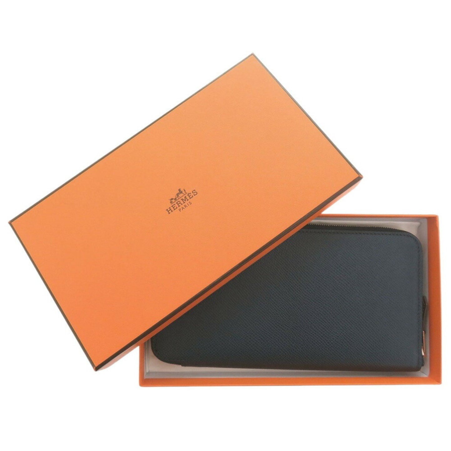 Hermès Silk'In, Navy, Leather, wallet