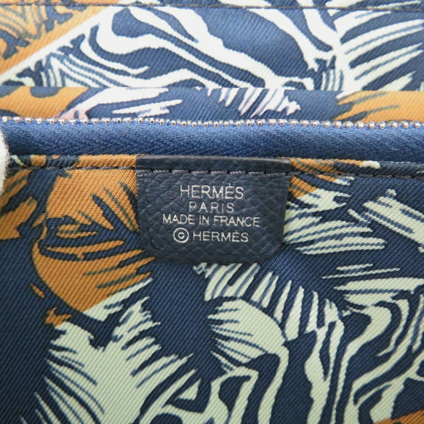 Hermès Silk'In, Navy, Leather, wallet