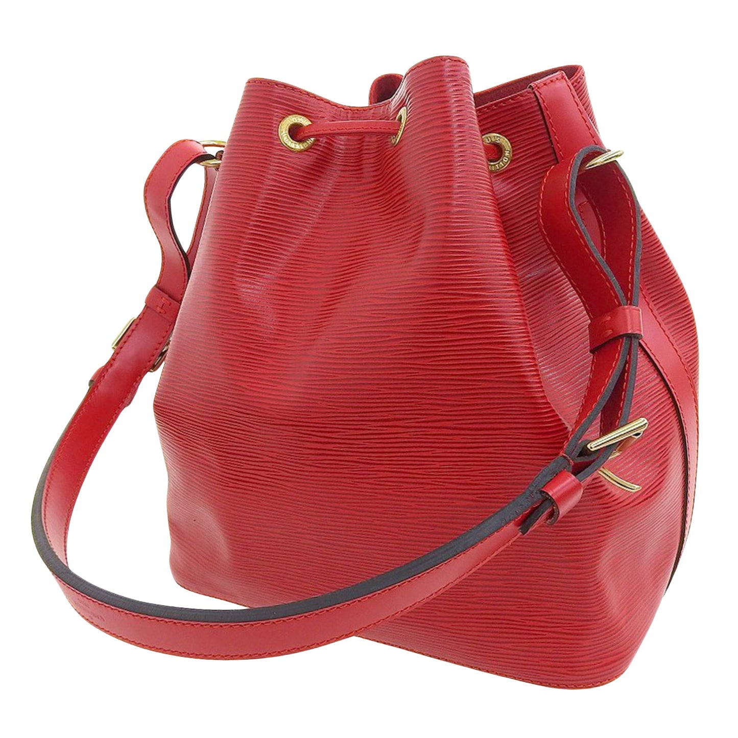 Louis Vuitton Petit Noé, Red, Leather, shoulder