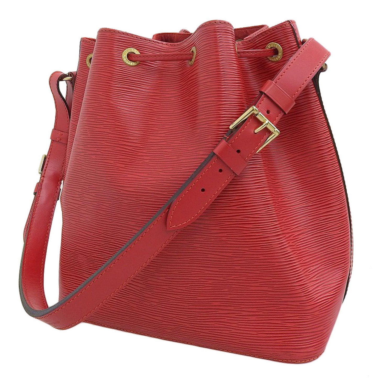 Louis Vuitton Petit Noé, Red, Leather, shoulder