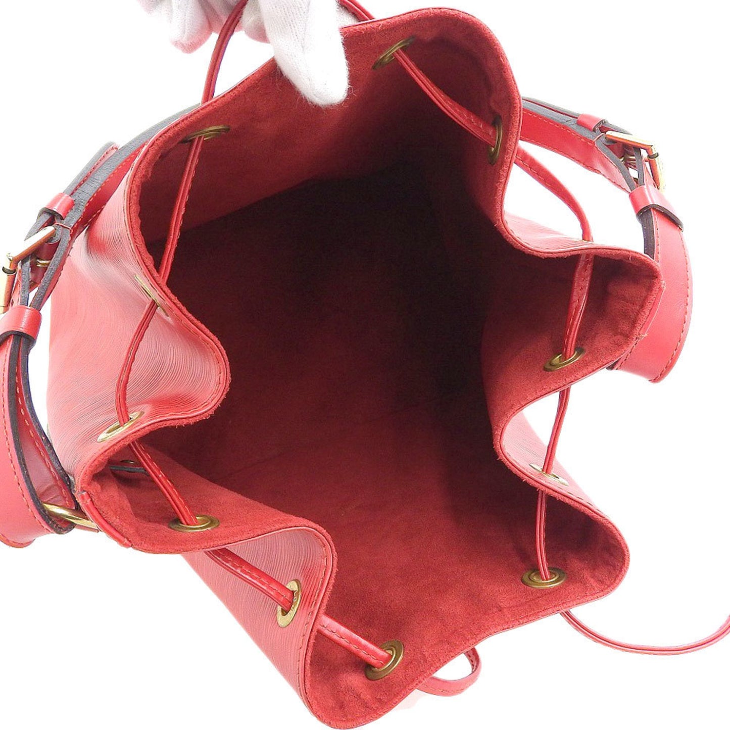 Louis Vuitton Petit Noé, Red, Leather, shoulder