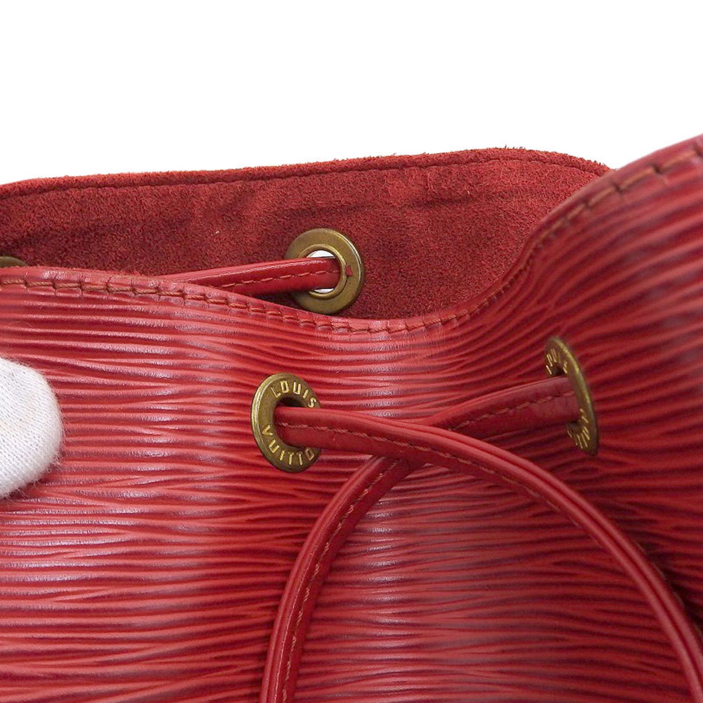 Louis Vuitton Petit Noé, Red, Leather, shoulder