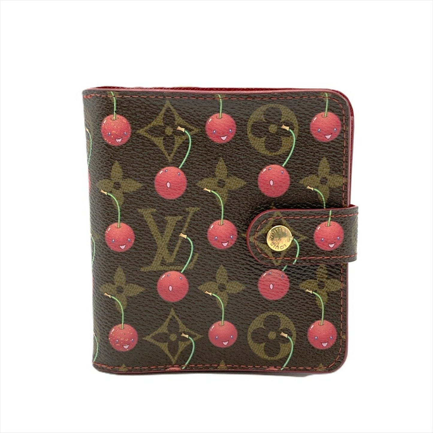 Louis Vuitton Compact zip, Brown, Canvas, wallet