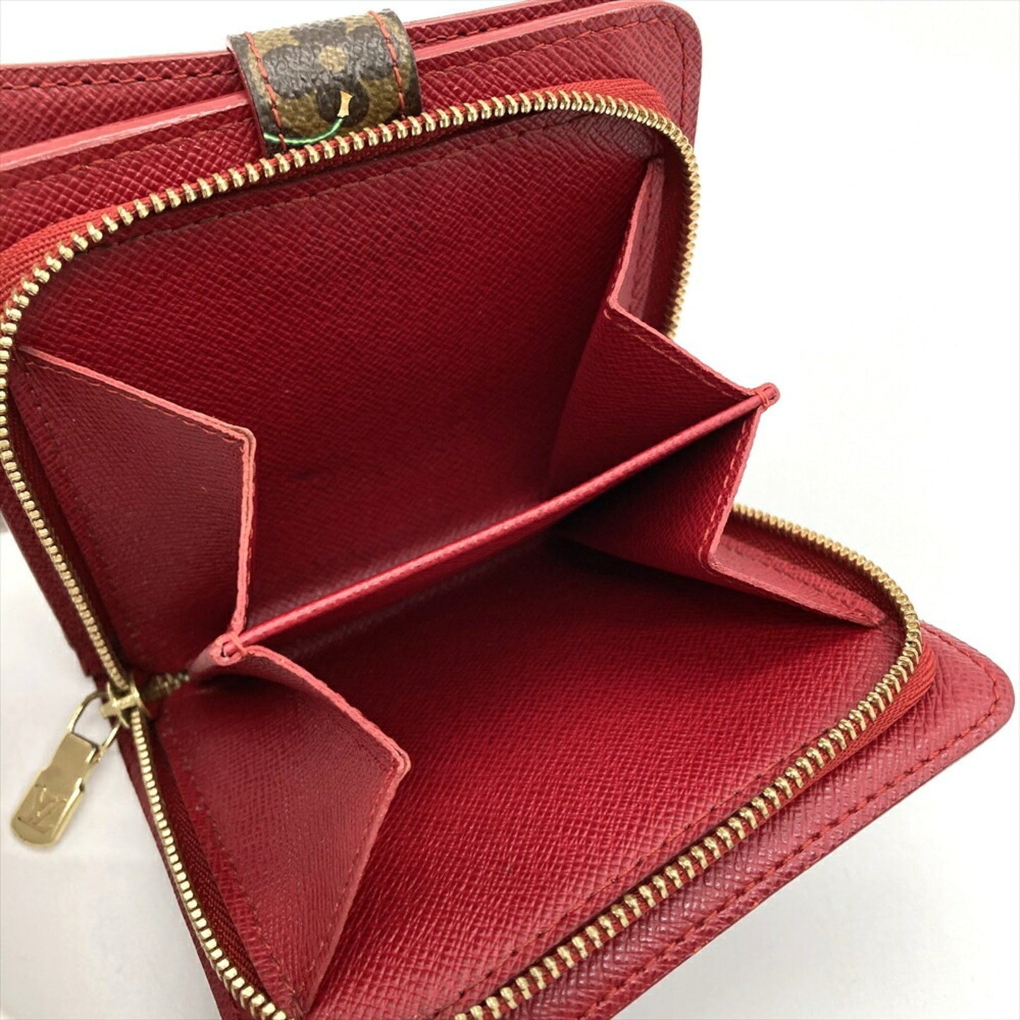 Louis Vuitton Compact zip, Brown, Canvas, wallet