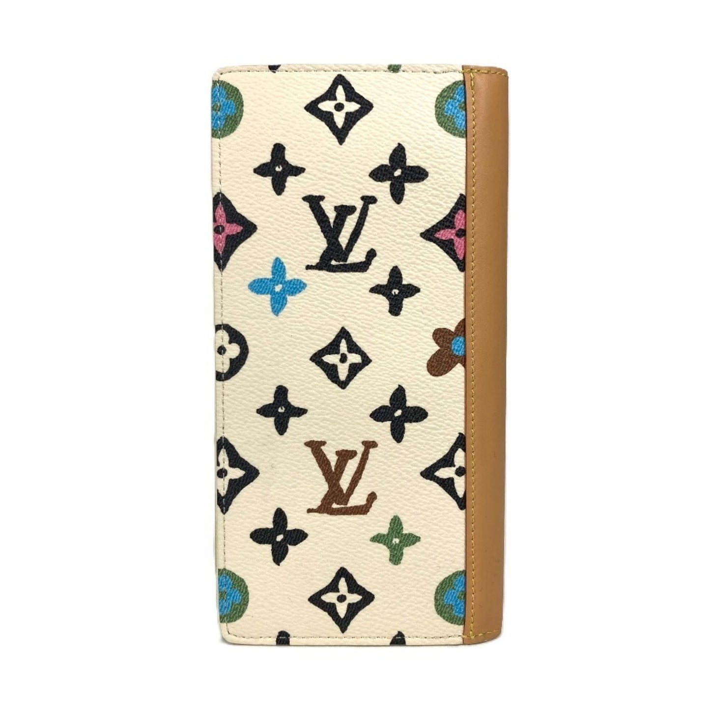 Louis Vuitton Brazza, White, Leather, wallet