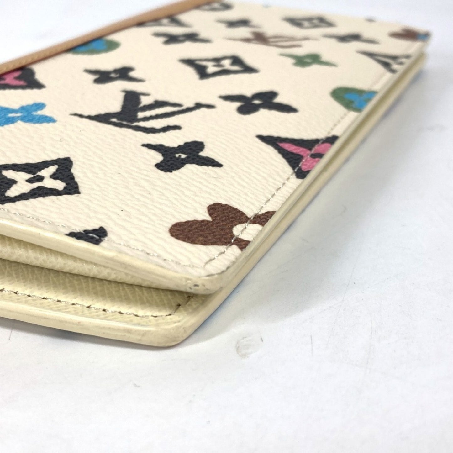 Louis Vuitton Brazza, White, Leather, wallet