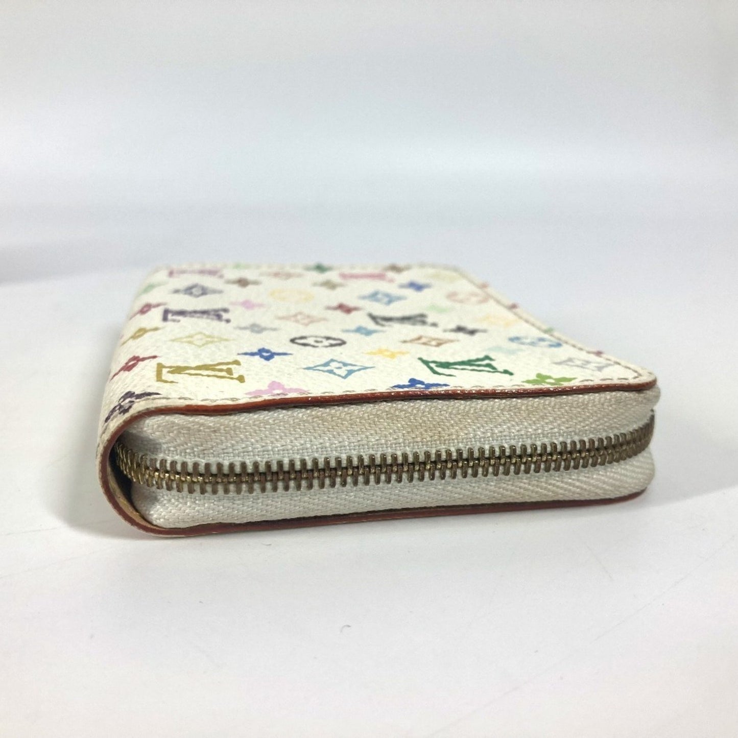 Louis Vuitton Zippy coin purse, White, Canvas, wallet
