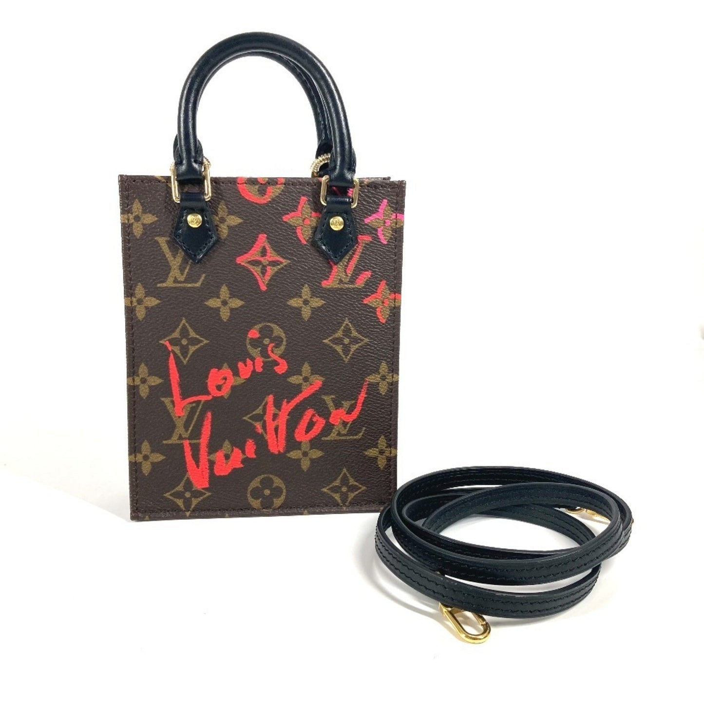Louis Vuitton Sac Plat, Brown, Canvas, tote